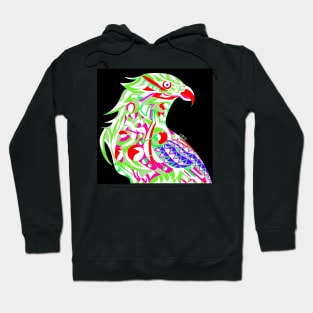 black mecha peregrine falcon halcon ecopop in mexican techno organic tribal totonac patterns Hoodie